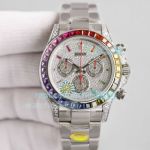 Swiss Replica Rolex Iced Out Diamond Dial Watch Daytona Rainbow Bezel 40MM